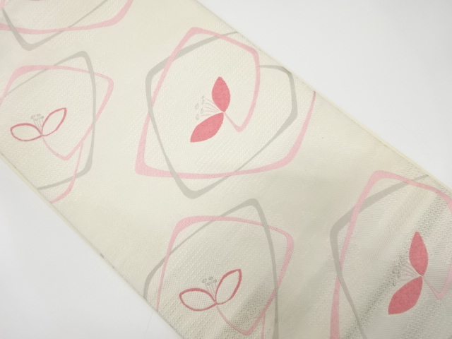 抽象花模様織り出し　袋帯